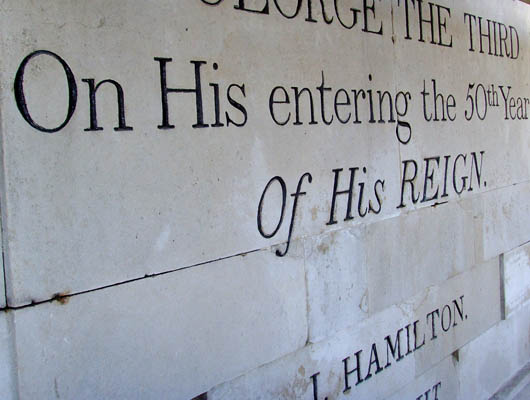 Lettercut plinth repainted